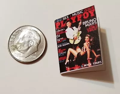 Miniature Dollhouse Book Magazine 1  1/12 Scale Playboy Bunny Bruno Mars Rock  • $2.99