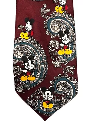 MICKEY MOUSE Men's Tie Paisley Work Tie Formal Wear Mickey Unlimited Cervantes F • $5.99