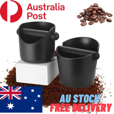 $12.99 • Buy Coffee Grounds Knock Box Waste Container Grinds Tamper Tube Bin Black Bucket NEW