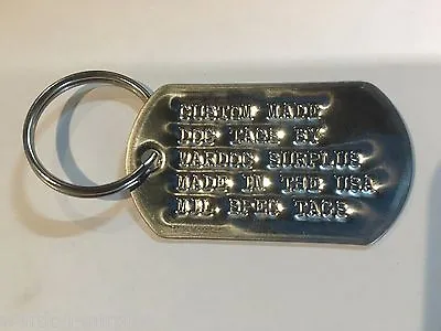 Custom Personalized U.S Military Dog Tag Key Chain W/ Key Chain Ring Shiny Army • $5.99