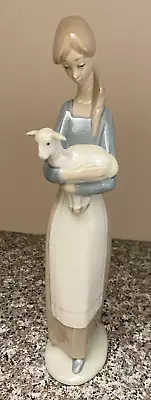 Lladro #4505  Girl With Lamb  Glossy Figurine 10.75  • $29