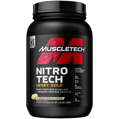 MuscleTech Nitro-Tech Whey Gold Protein Supplement 31 Servings Vanilla • $148.99