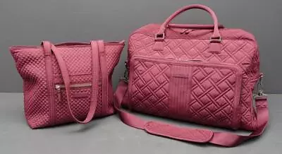 Set 2 Vera Bradley Hawthorn Rose Quilted Cotton Weekender Carry-on +Tote Bag • $149.99