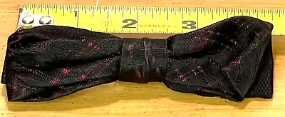 Clip-On Bow Tie Vintage Royal Rust Resistant  Black Red 4-5   Rockabilly • $7.52