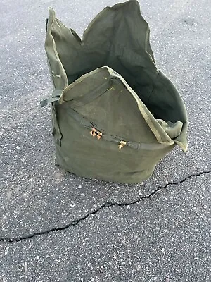 Vintage Military Army Cargo Parachute Pack Bag OD Heavy Cotton  81337/51D6553 • $35.09
