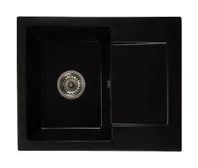 £159 • Buy Donzo Premium Black Kitchen Granite Sink 2 Bowl With FREE TAP+auto Waste Kit