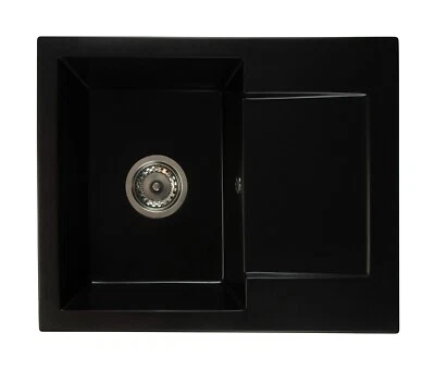 £159 • Buy Donzo Premium Black Kitchen Granite Sink 2 Bowl With FREE TAP+auto Waste Kit