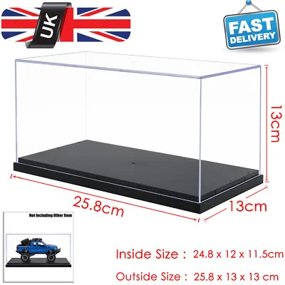 UK 26cm L Clear Acrylic Perspex Display Box Case Plastic Base Dustproof Big Size • £17.19