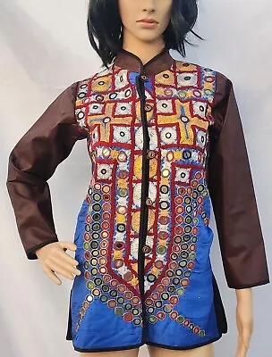 Vintage Kuchi Afghan  Tribal Ethnic Hand Embroidery Belly Dance Dress Top Tunic • $0.99