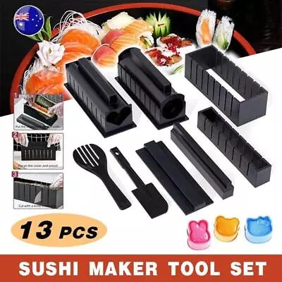 13PCS DIY Sushi Maker Making Kit Rice Roller Mold Set For Beginners Kitchen Tool • $17.85