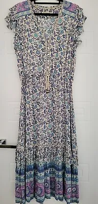 $160 • Buy Spell Dahlia Midi Dress Dusty Blue Size M