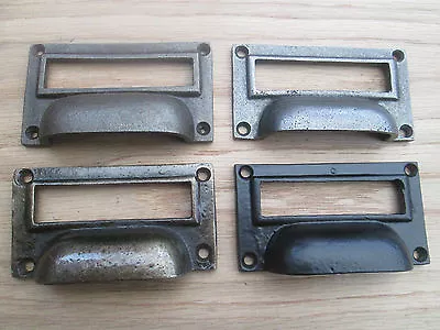 £4.49 • Buy 4  PLAIN VICTORIAN CAST IRON Drawer Filing Cabinet Card Holder Cup Pull Handle