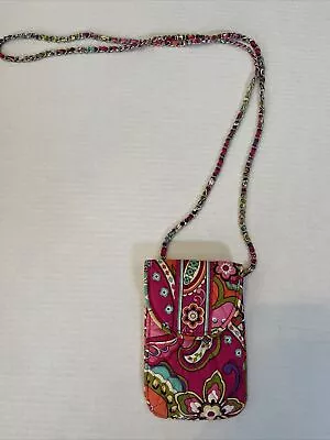 Vera Bradley Mini Hipster Crossbody Purse Wallet Petal Pink Retired Pattern VGUC • $19.99