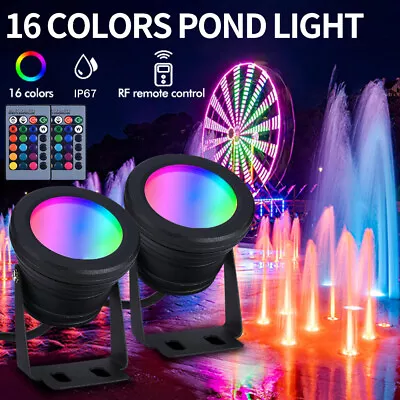 LED Underwater Spotlight Flood Light Pond Pool Fountain Lamp 16 Color Changing • £9.99