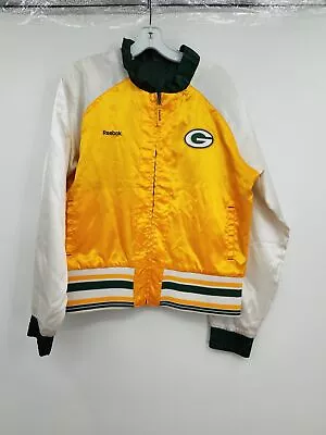 Reebok Women's Multicolor Satin Green Bay Packers NFL Football Jacket Size Large • $15.99