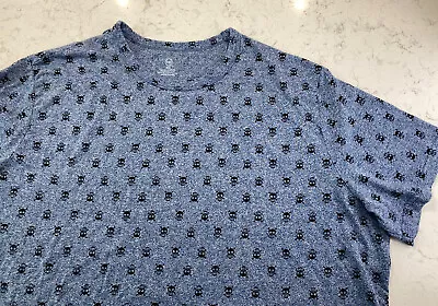 Harbor Bay HB Mens 3XL Blue Skull & Crossbones Polka Dot Pattern T Shirt Tee Big • $9.99
