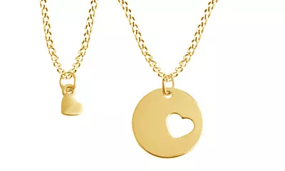 Mother Daughter Heart Out Heart Charm Pendant 14K Gold Plated Valentine Gifts • $106.91