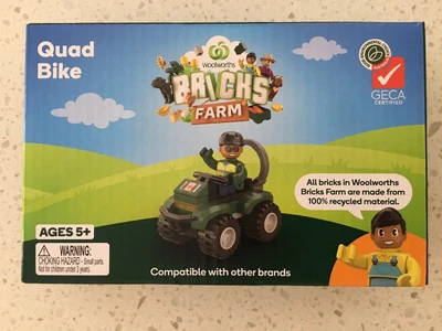 $19.88 • Buy 2023 Woolworths Bricks Farm - Quad Bike （New In Box）