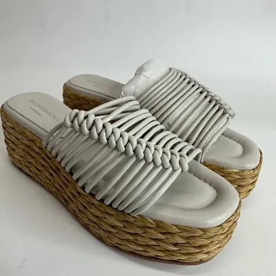 $188.99 • Buy Paloma Barcelo Womens Lola Platform Sandals White Open Toe Espadrille 5.5 New