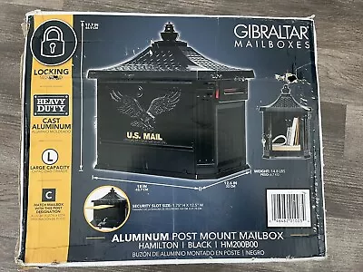 Gibraltar Hamilton Premium Large Locking Aluminum Post Mount Mailbox BLACK. New • $60