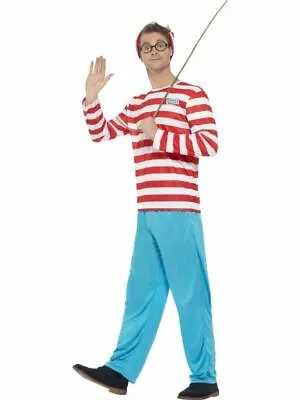 Mens Womens Wheres Wally Wenda Costume Fancy Dress Book Day Week Adults Outfit • £35.14