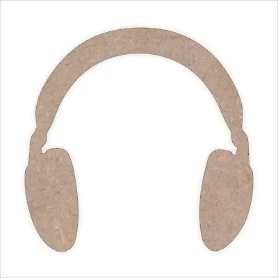 Music Headphones MDF Craft Shape Wooden Blank Decoration Embellishment Laser Cut • £7.03