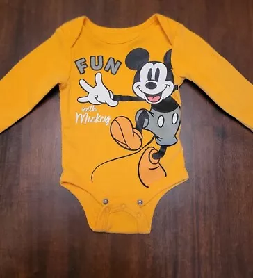 Disney Baby Mickey Mouse Unisex Boy Girl Yellow Winter Bodysuit - 0-3 Months • $5