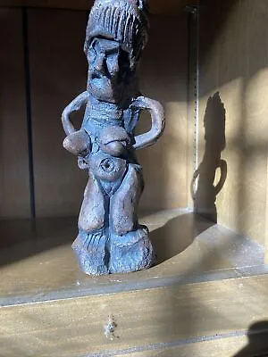 Black Clay Nude Woman Fertility Folk Art Statue Figurine African? Primitive • $428.20