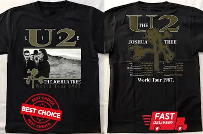 U2 Live The Joshua Tree World Tour 1987 Black -Shirt S-3XL Q7456 • $8.98