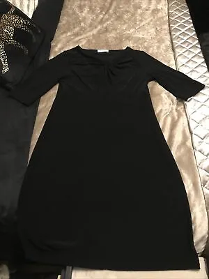 David Nieper Lovely Black Lycra Fitted Dress Sz 14 Used VGC  • £7.50