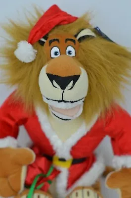Dreamworks Merry Madagascar ALEX Lion Santa Claus Suit 15  Plush Christmas Toy • $24.95
