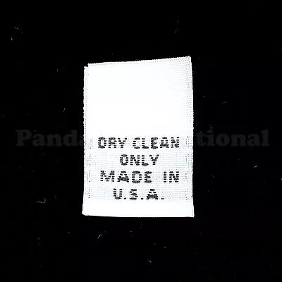 1000 Pcs WOVEN GARMENT SEWING LABELS  DRY CLEAN ONLY MADE IN U.S.A.  In White • $20.85