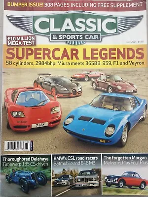 Classic & Sports Car Magazine - June 2015 - Miura V Boxer V 959 V F1 V Veyron • $10.09