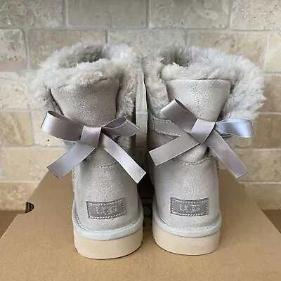 Ugg Mini Bailey Bow Twinkle Goat Suede Sheepskin Boots Size Us 11 Women • $127.49