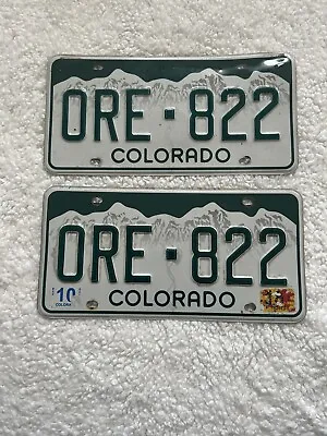 Colorado Mountains License Plate Pair 2009 # ORE-822 • $14.95