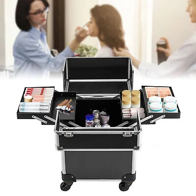 Professional Rolling Makeup Train Case Makeup Storage Organizer Cosmetic Trolley • $59.85