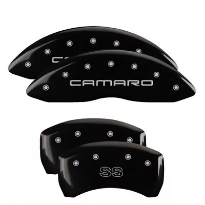 MGP Caliper Covers Set Of 4 Black Finish Silver Camaro / SS (Gen 4) • $289