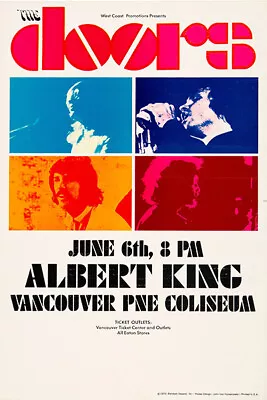 The Doors 1970 Vancouver B.C. Concert Poster 12 X18  • $14.95