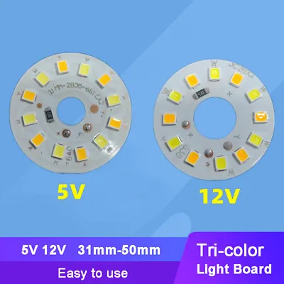 2pcs 5V 12V SMD Led Chip Tri-color Lamp Light Board Bulb Round Light Source • $1.59