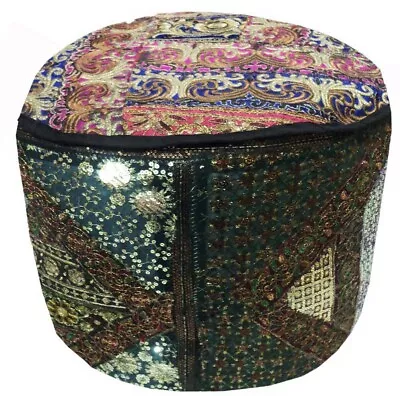 33% Off 25  Indn Bead Art Furniture Ottoman Pouffe Footstool Chair Pillow Cover • $93.49