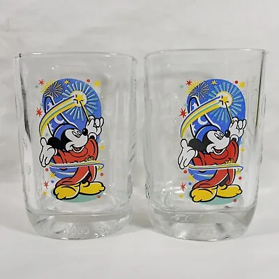 2 Mickey Mouse Fantasia Wizard Glasses 2000 VTG Walt Disney World Cups McDonalds • $16.95