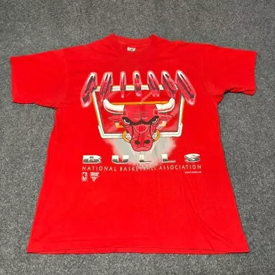 Vintage Chicago Bulls Shirt Mens XL Red Magic Johnson T's Single Stitch USA Made • $24.99