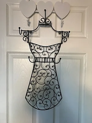 Black Iron Wire Maiden Dress Wall-Mounted Jewellery Storage & Display Stand • £10