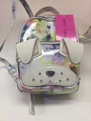 Betsey Johnson Floral Mini Backpack Kitsch Floral Patent Dog NWT Bulldog Boxer • $39.99