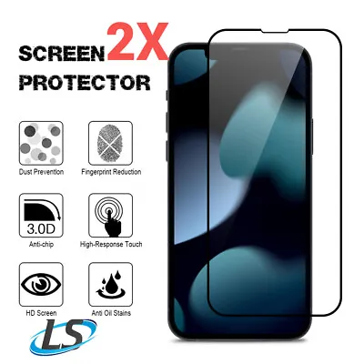 2X 5D Full Cover Tempered Glass Screen Protector For IPhone  13 13 Pro 13 Pro M • $7.99