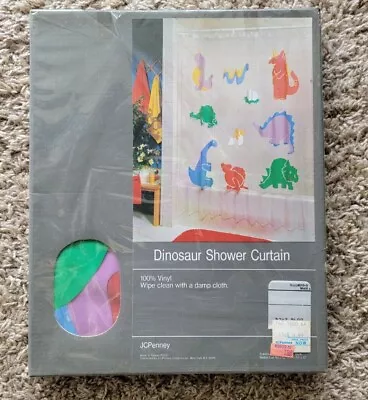 Jc Penny Kid Dinosaur Shower Vinyl Curtain 70×72 Vintage New  • $12