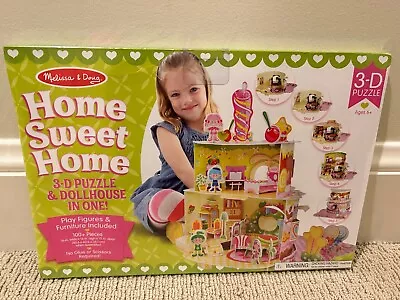 Melissa And Doug  Home Sweet Home Dollhouse 3-D Puzzle And Dollhouse 100 Pieces • $22