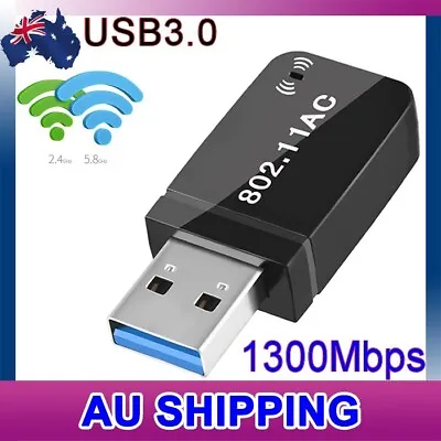 $16.95 • Buy USB 3.0 AC1300  Dual Band WiFi Wireless Adapter 802.11ac Dongle PC Laptop 5GHz
