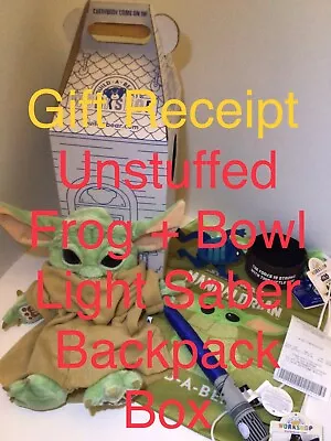 Build A Bear Unstuffed The Mandalorian Child Baby Yoda Frog Bowl Light Saber New • $179.44