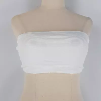 Zaful Women Size S 8-10 White Bandeau Band Ribbed Top Brand New Tags • $19